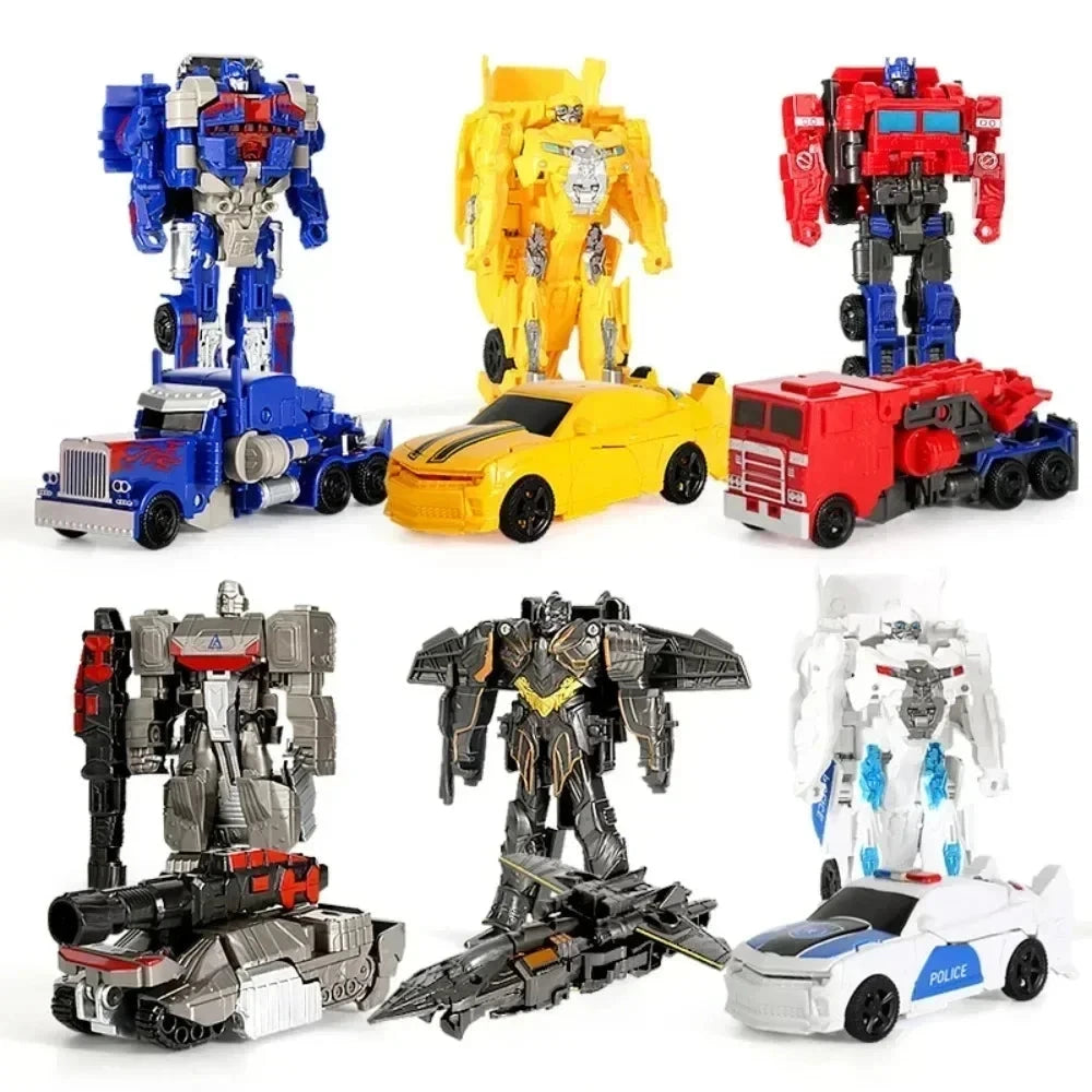 Transformation Car Anime Robot Model One Step Deformation Robot Toy Kid Puzzle Toy Deformation Car Action Figure Model Econic Blanks